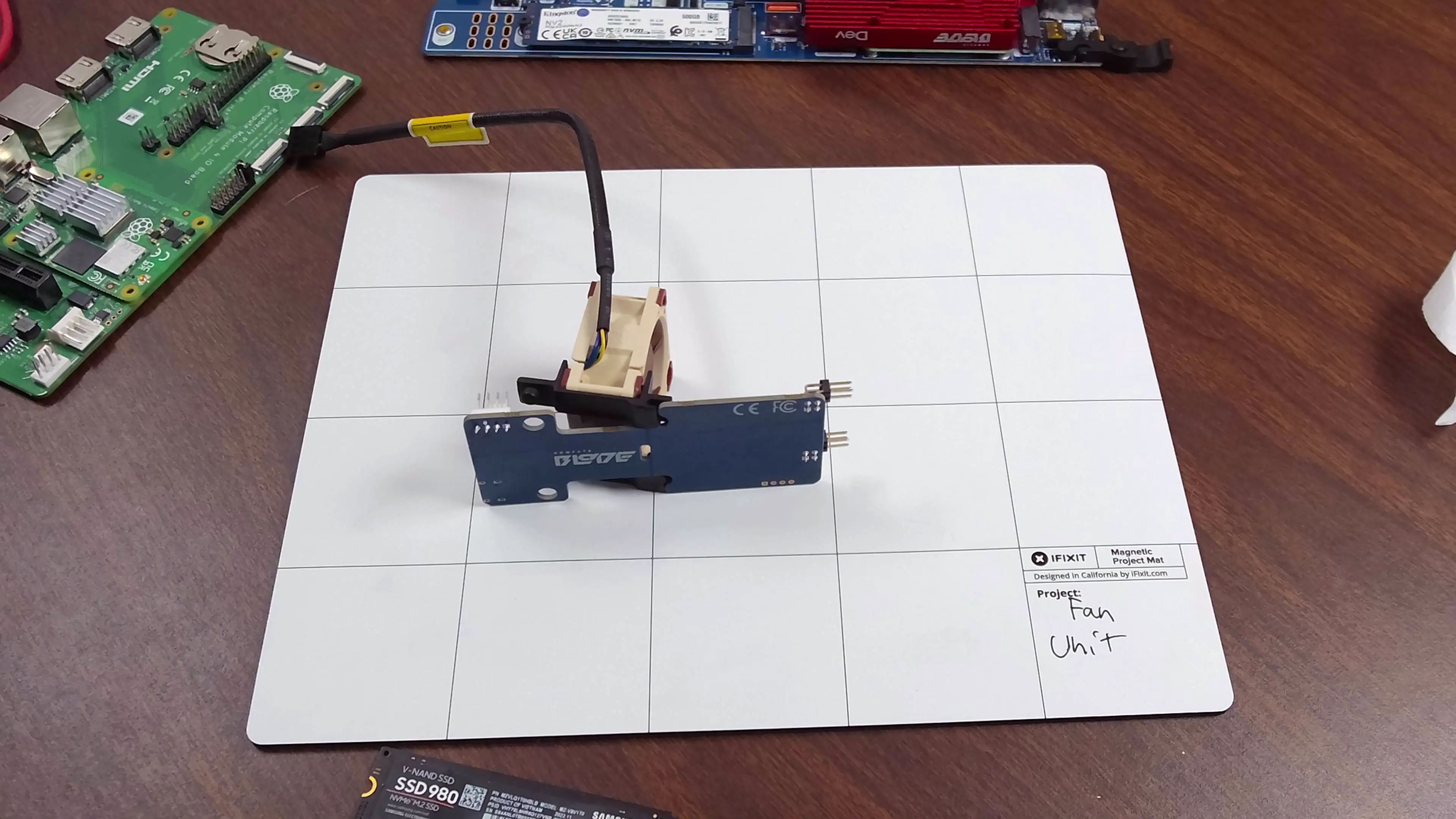 Fan installed onto fan unit board